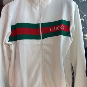 Gucci Ivory Jacket with Red and Green Accents